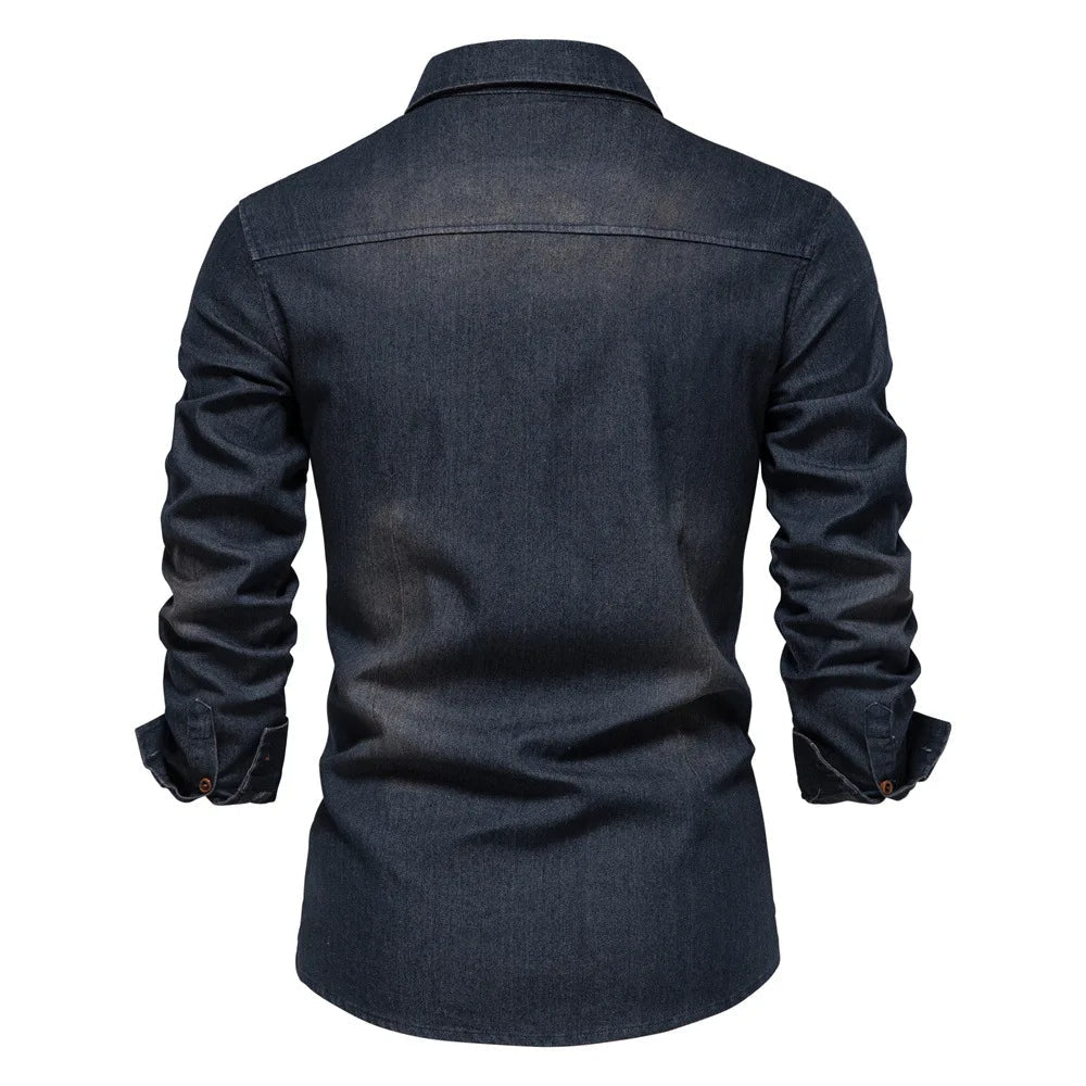 CHASE – Men's Button-Up Denim Shirt