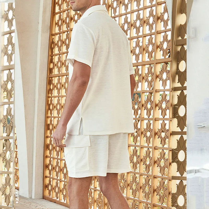 EZRA – Men's Short Sleeve Cargo Shirt & Shorts Set