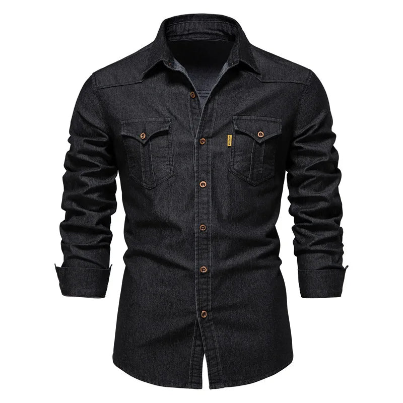 CHASE – Men's Button-Up Denim Shirt