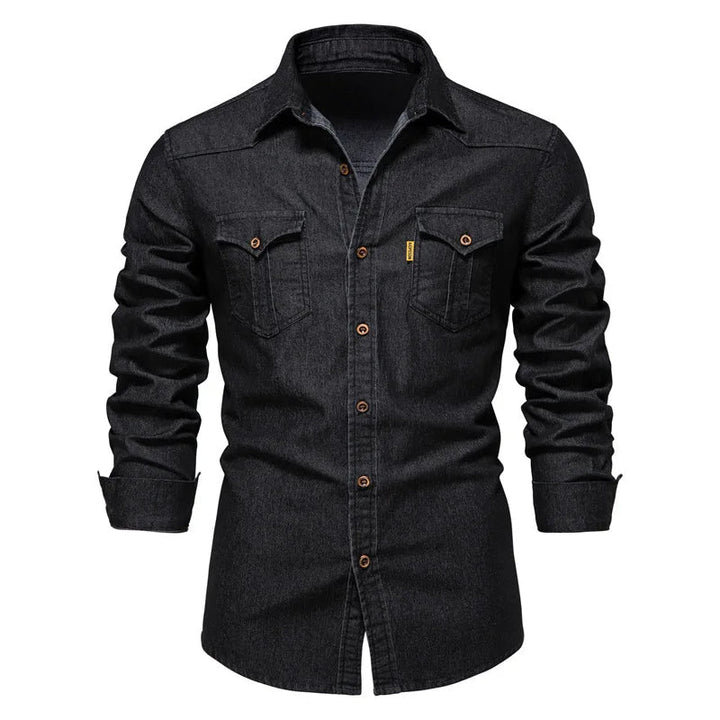 CHASE – Men's Button-Up Denim Shirt