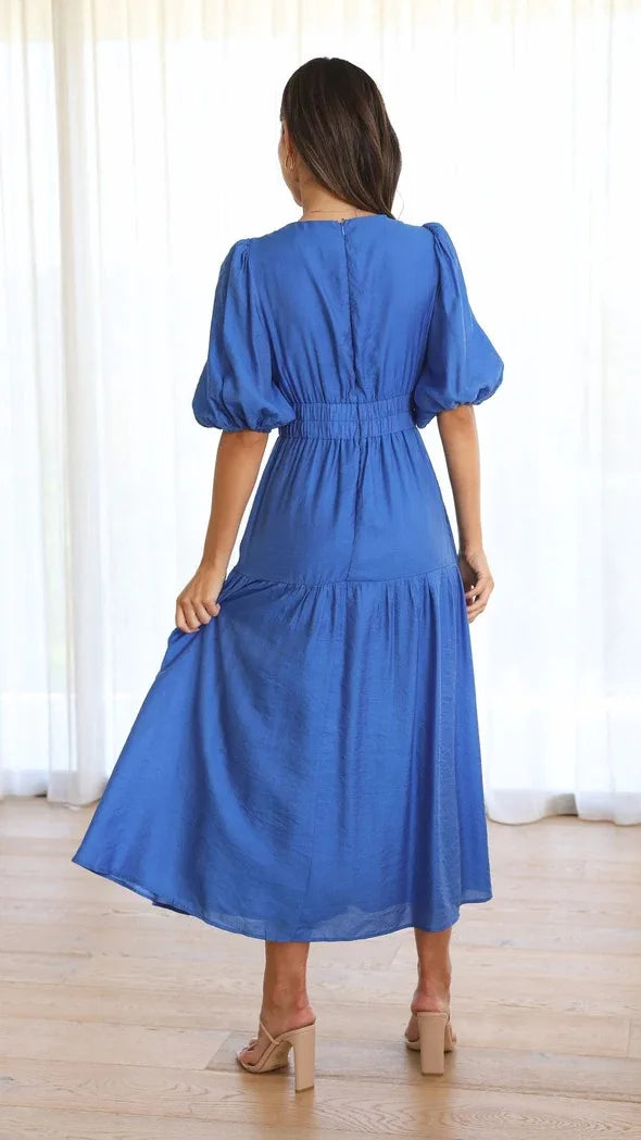 SHAN – Puff Sleeve Midi Dress
