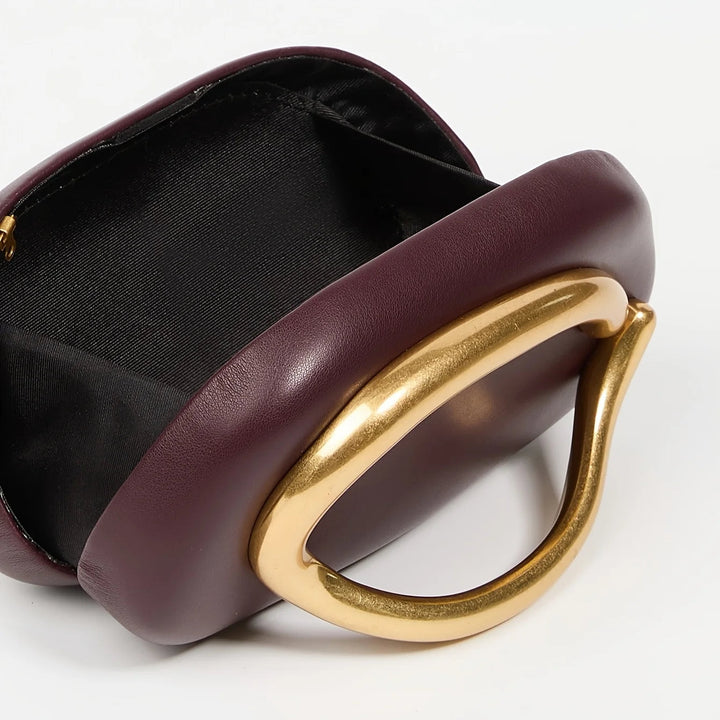 KLARA - Structured Handbag with Gold Handle