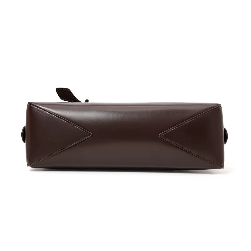 MIHARO - Long Leather Shoulder Bag with Zipper