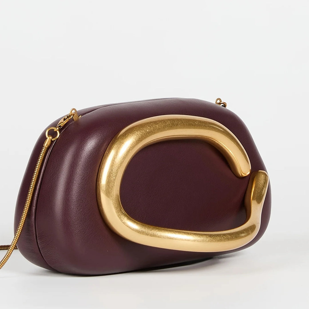 KLARA - Structured Handbag with Gold Handle