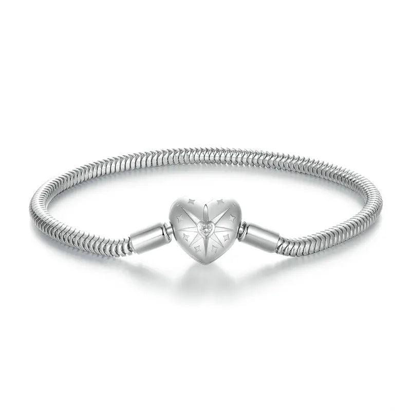 VI - Sterling Silver Heart Charm Bracelet
