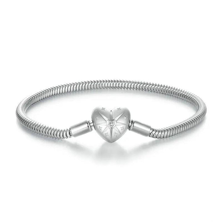 VI - Sterling Silver Heart Charm Bracelet