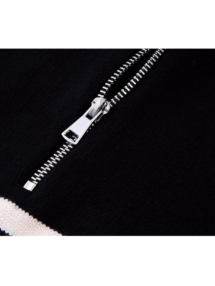 ALINA – Women’s Striped Zip-Up Sweater