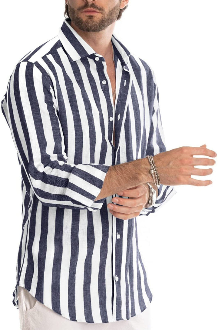 LUCAS – Men’s Lightweight Striped Cotton Shirt