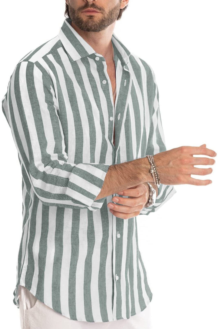 LUCAS – Men’s Lightweight Striped Cotton Shirt