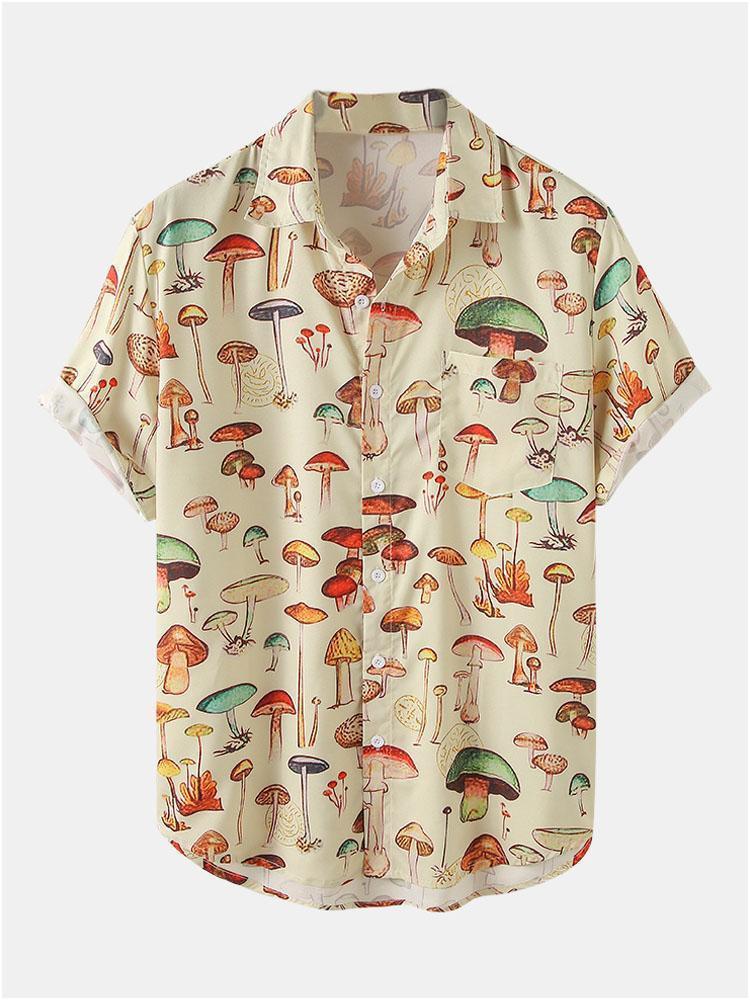 AXEL – Men's Mushroom Print Short Sleeve Shirt