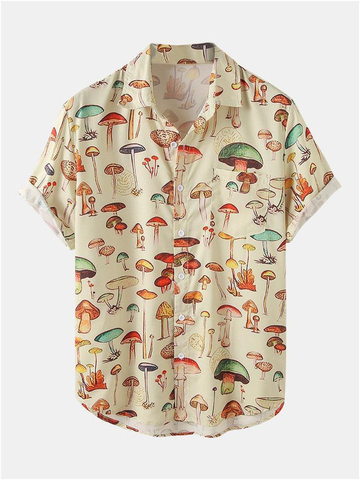 AXEL – Men's Mushroom Print Short Sleeve Shirt