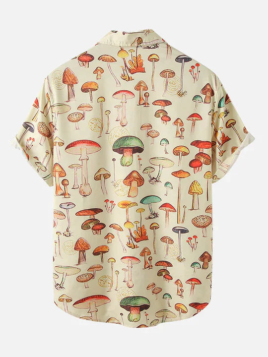 AXEL – Men's Mushroom Print Short Sleeve Shirt