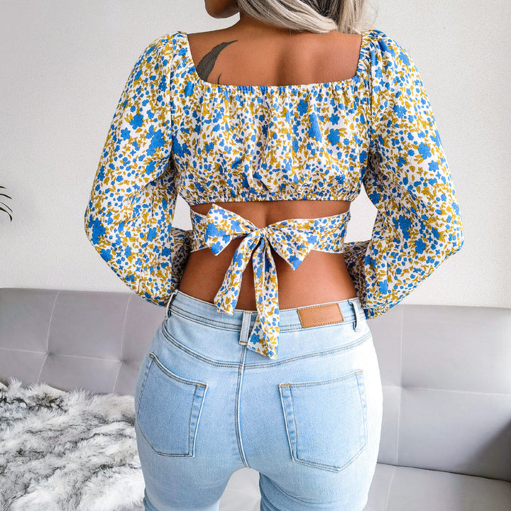 ELDINA – Floral Milkmaid Puff Sleeve Top