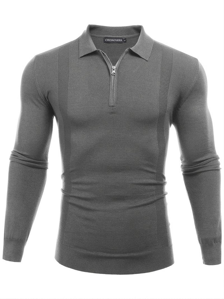 TAVIO – Men’s Zippered Polo Sweater