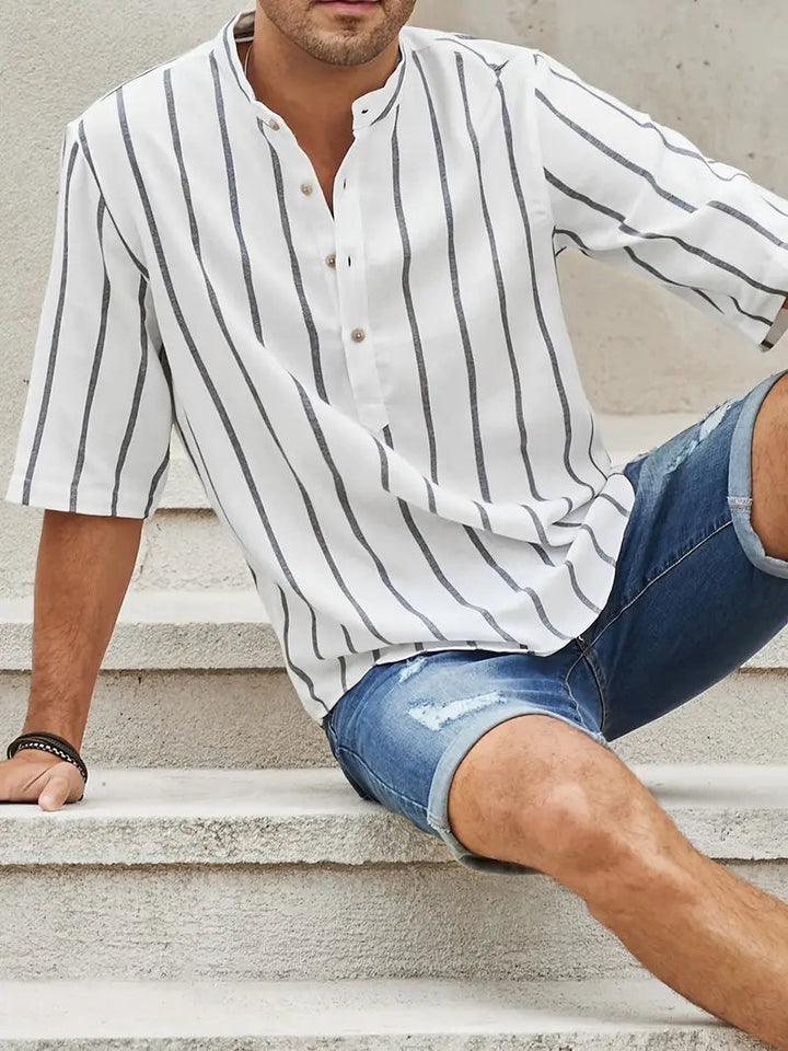 TAYLEN – Classic Striped Button-Up Shirt