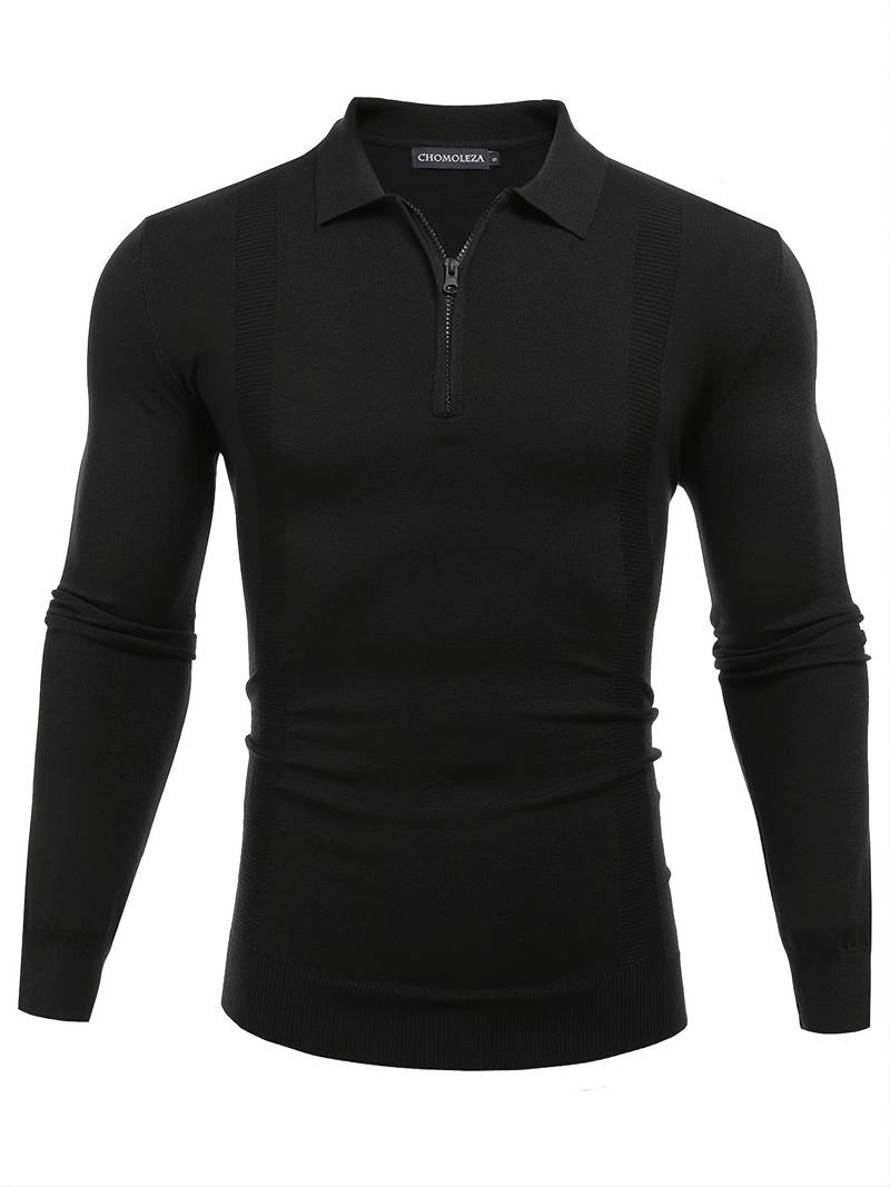TAVIO – Men’s Zippered Polo Sweater
