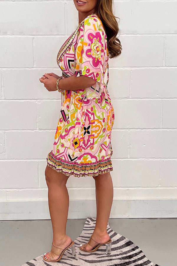 SHANICE - Summer Jumpsuit With Vintage Pattern