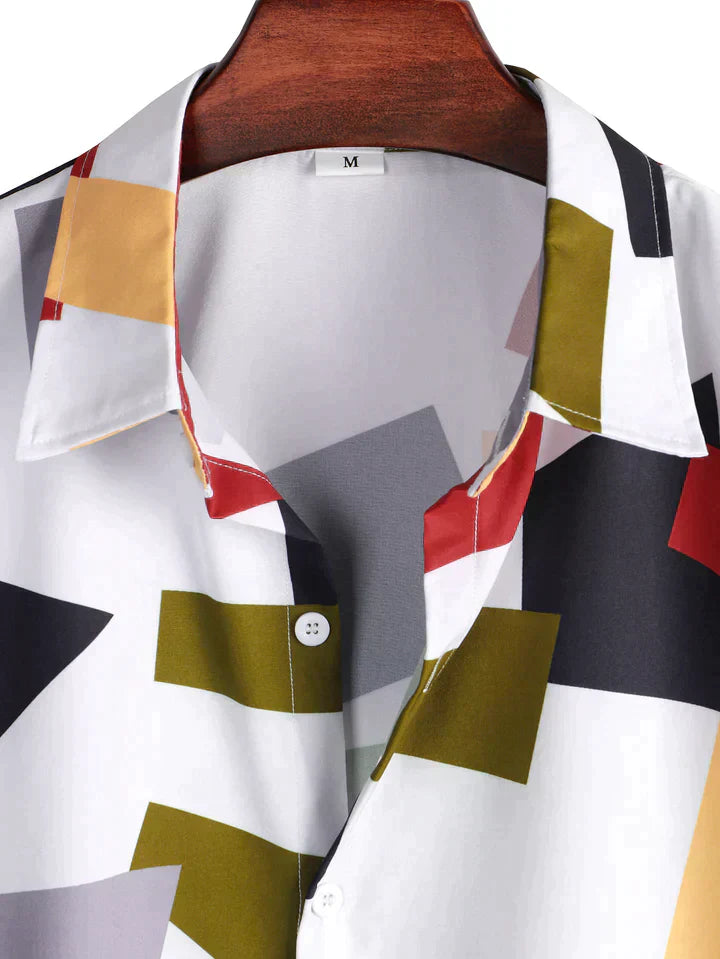 MALIK – Men’s Color Block Print Shirt