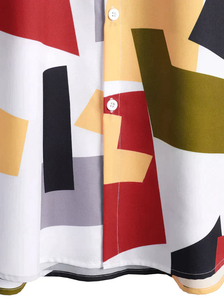 MALIK – Men’s Color Block Print Shirt