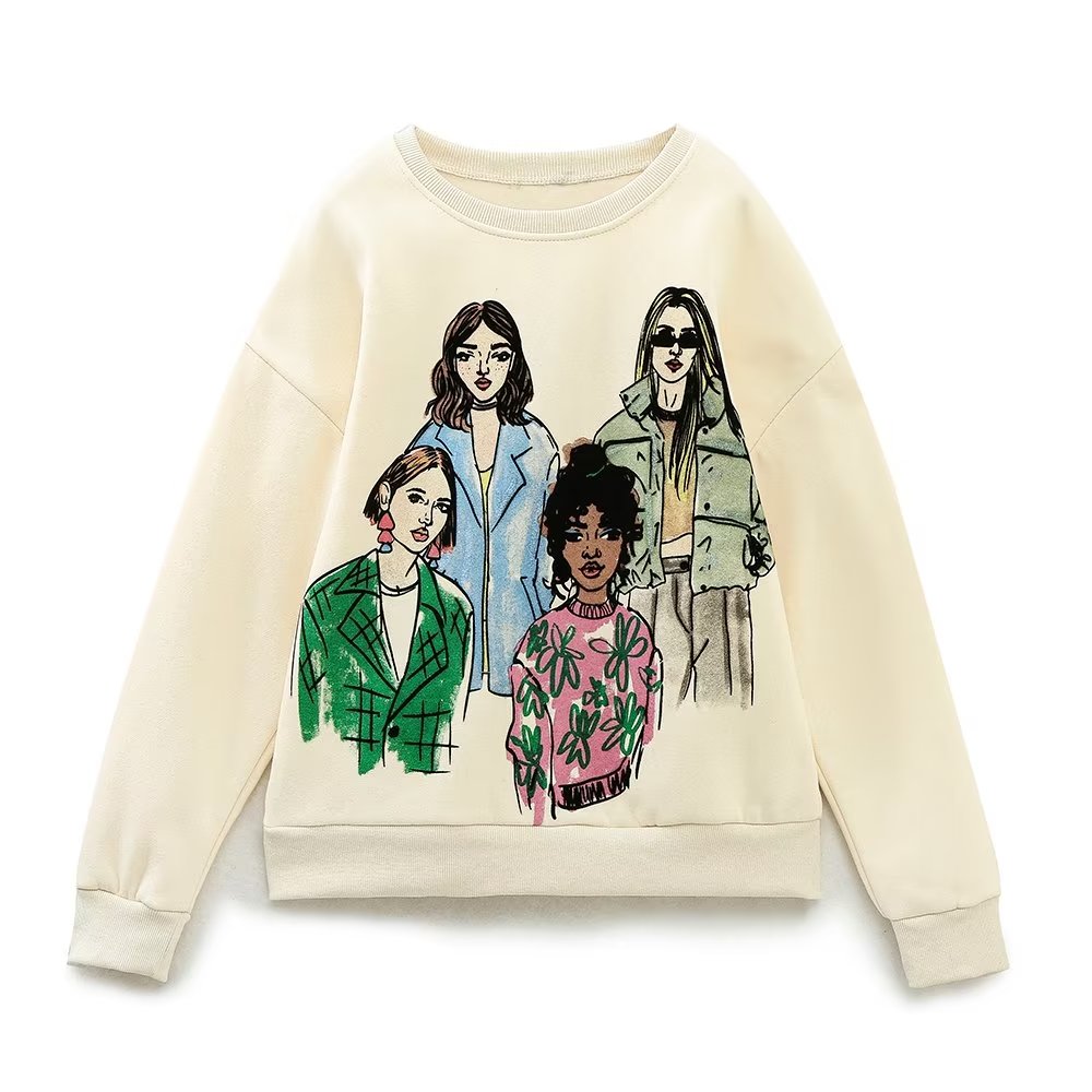 PIA - Illustrated Crewneck Sweatshirt for Women