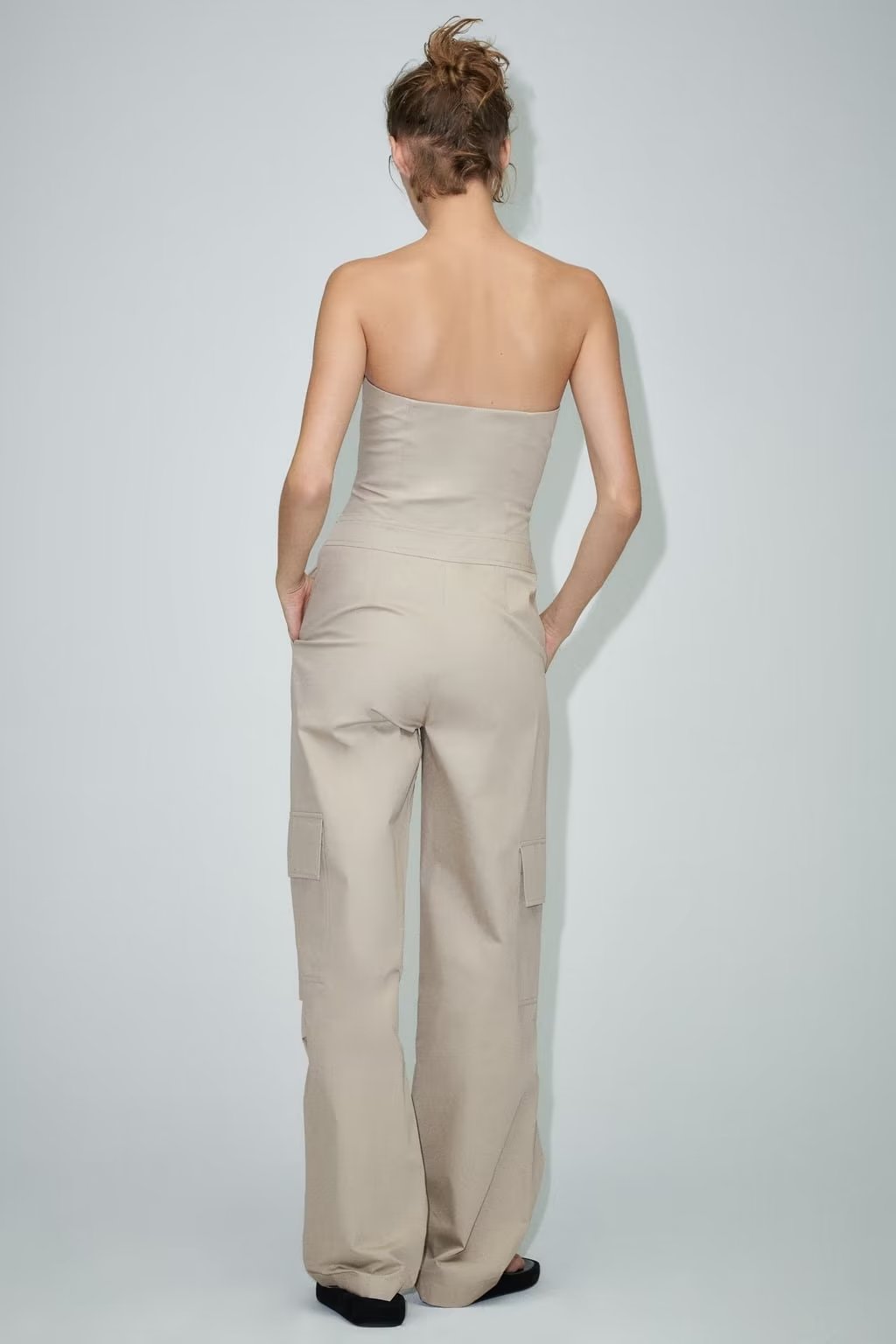 DELINN – Strapless Cargo Jumpsuit
