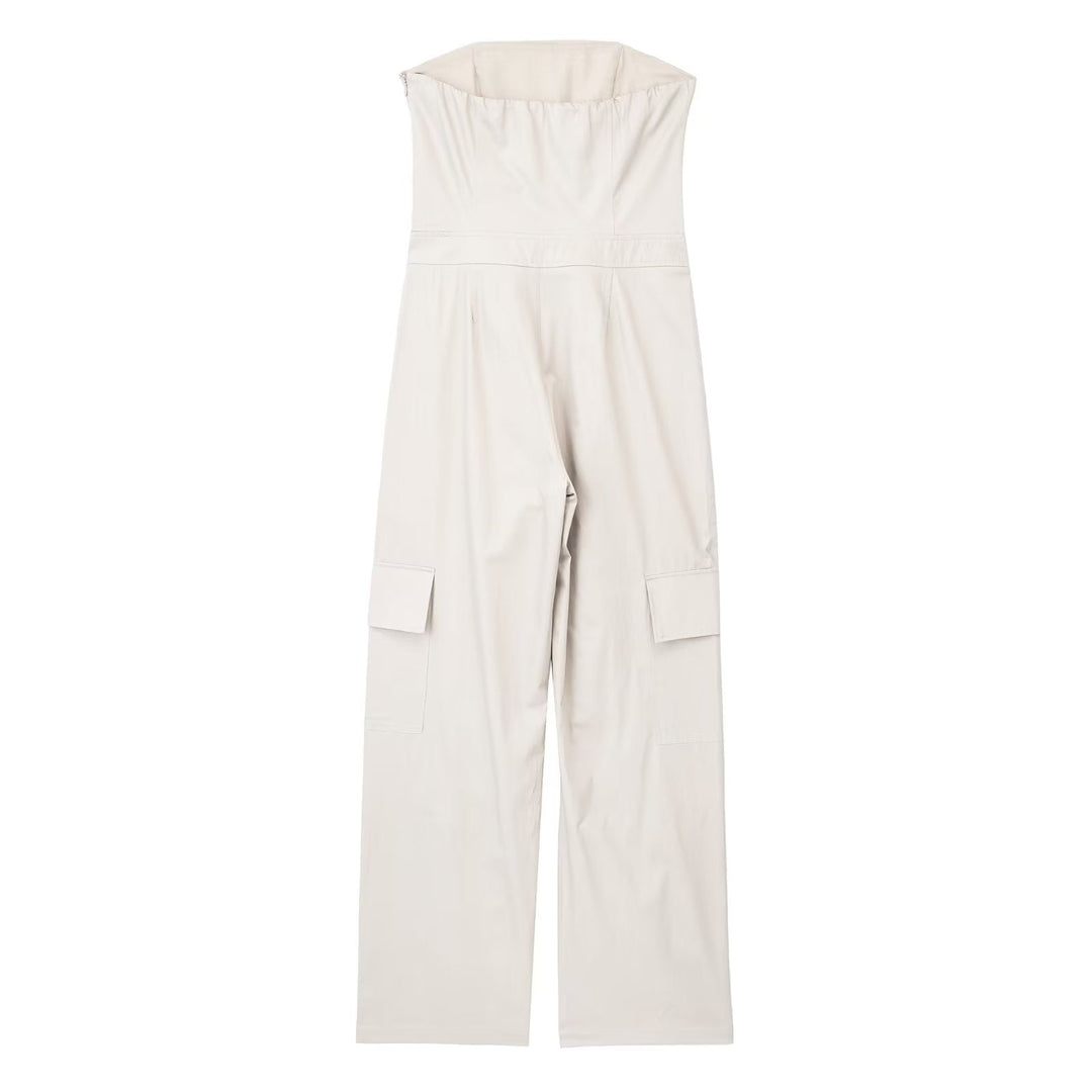 DELINN – Strapless Cargo Jumpsuit