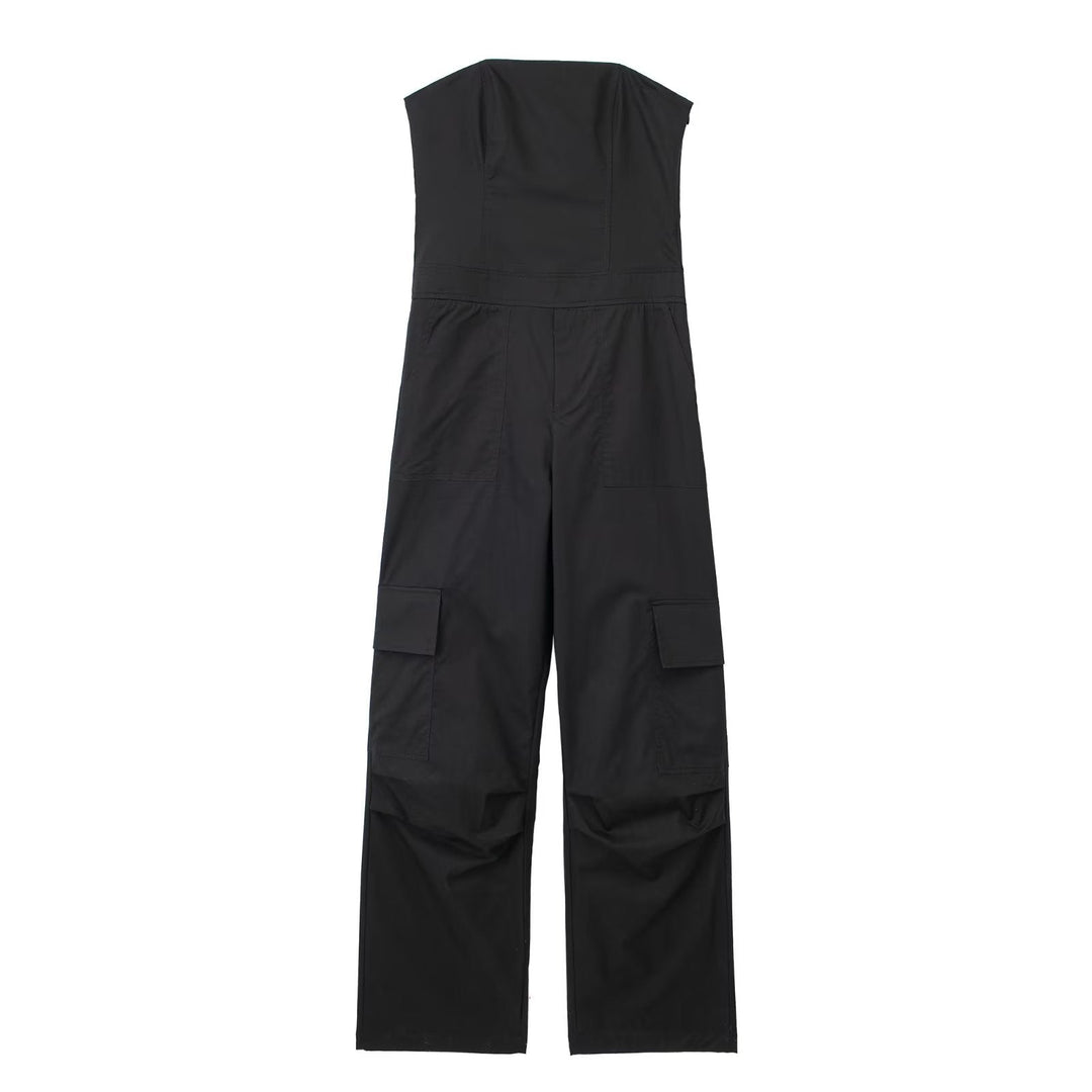 DELINN – Strapless Cargo Jumpsuit
