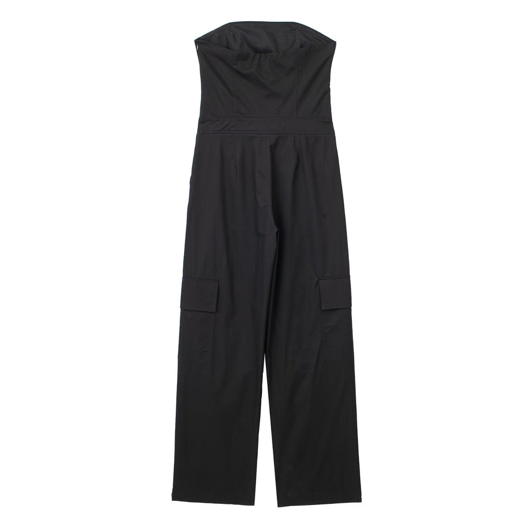 DELINN – Strapless Cargo Jumpsuit