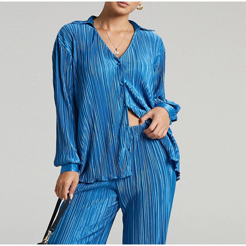 KATANA - Women's Oversized Pleated Shirt & Trousers Set