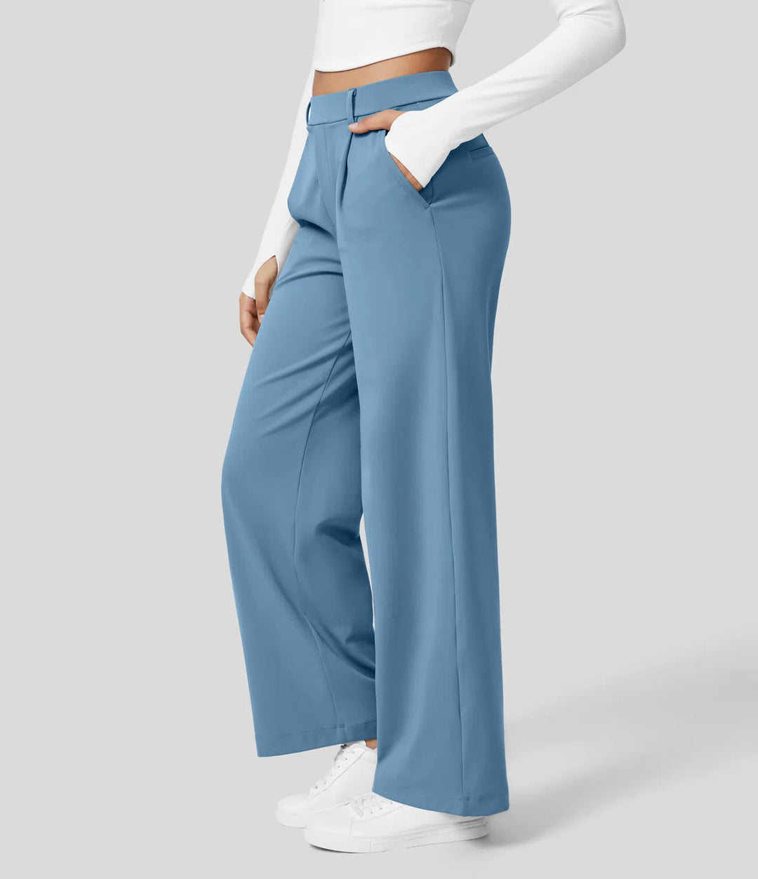 FLEX – High Waisted Wrinkle Free Wide Leg Trousers