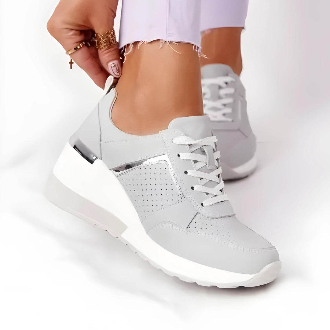 LIVA – Women's Perforated Gold-Accent Sneakers