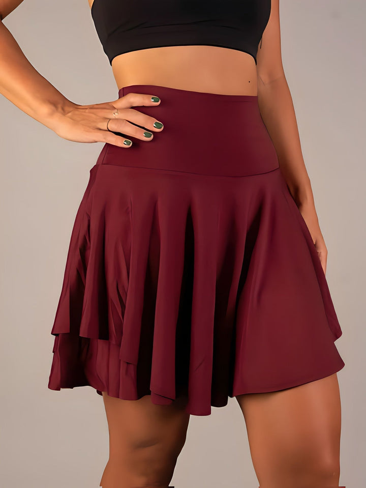MALEN - Women's Stretch Mini Skirt with Built-in Shorts
