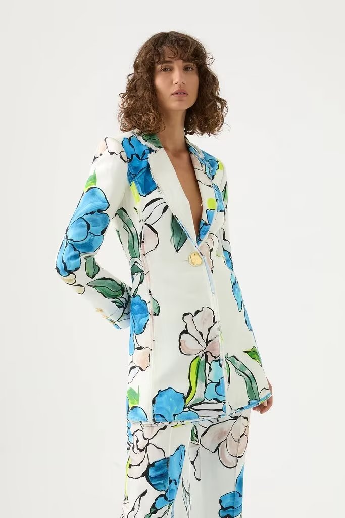 KAEDE - Women’s Tailored Floral Print Blazer