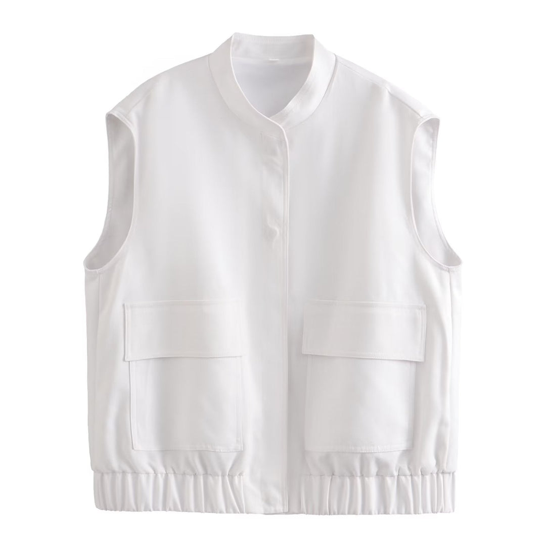 EMILIA – Sleeveless Button-Front Vest