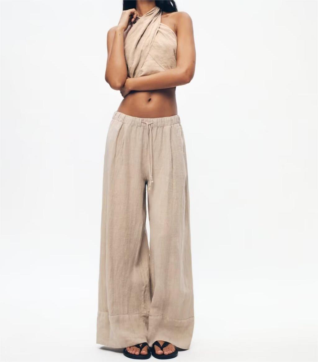 NELLE - Women's Linen Halter Top & Pants Set