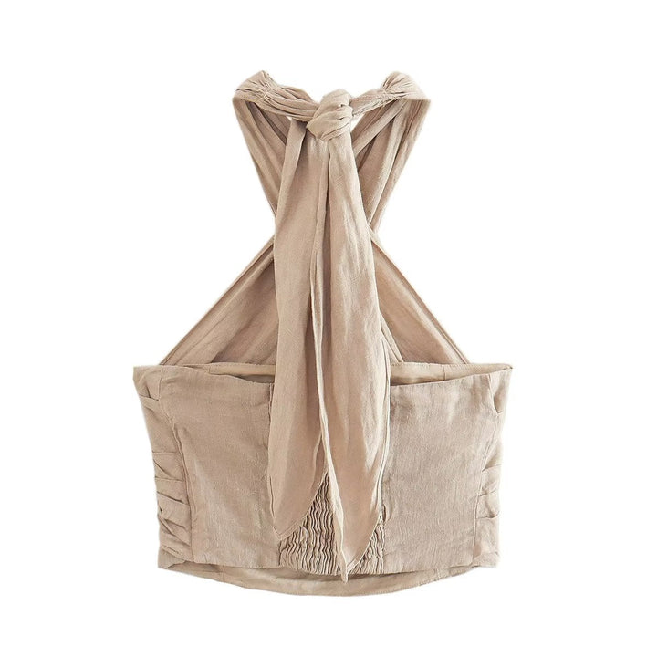 NELLE - Women's Linen Halter Top & Pants Set