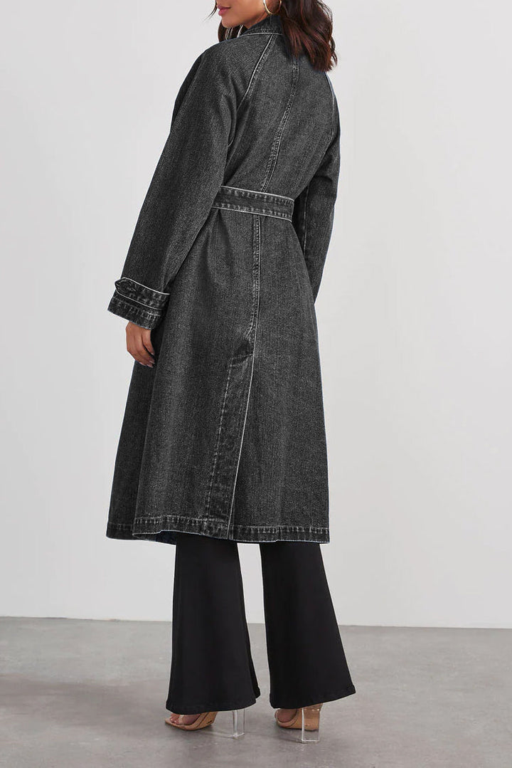 DAILY - Double-Breasted Denim Trench Coat