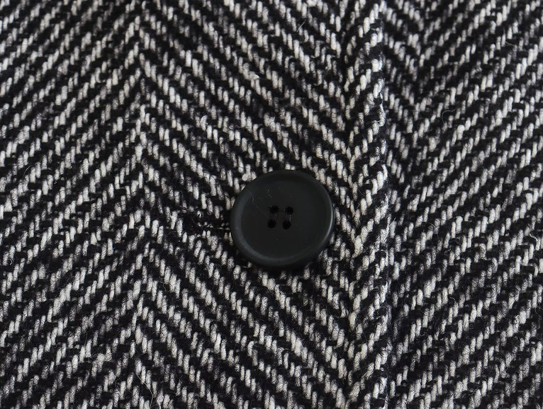 OKU - Herringbone Pattern Overcoat for Women