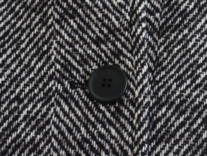 OKU - Herringbone Pattern Overcoat for Women