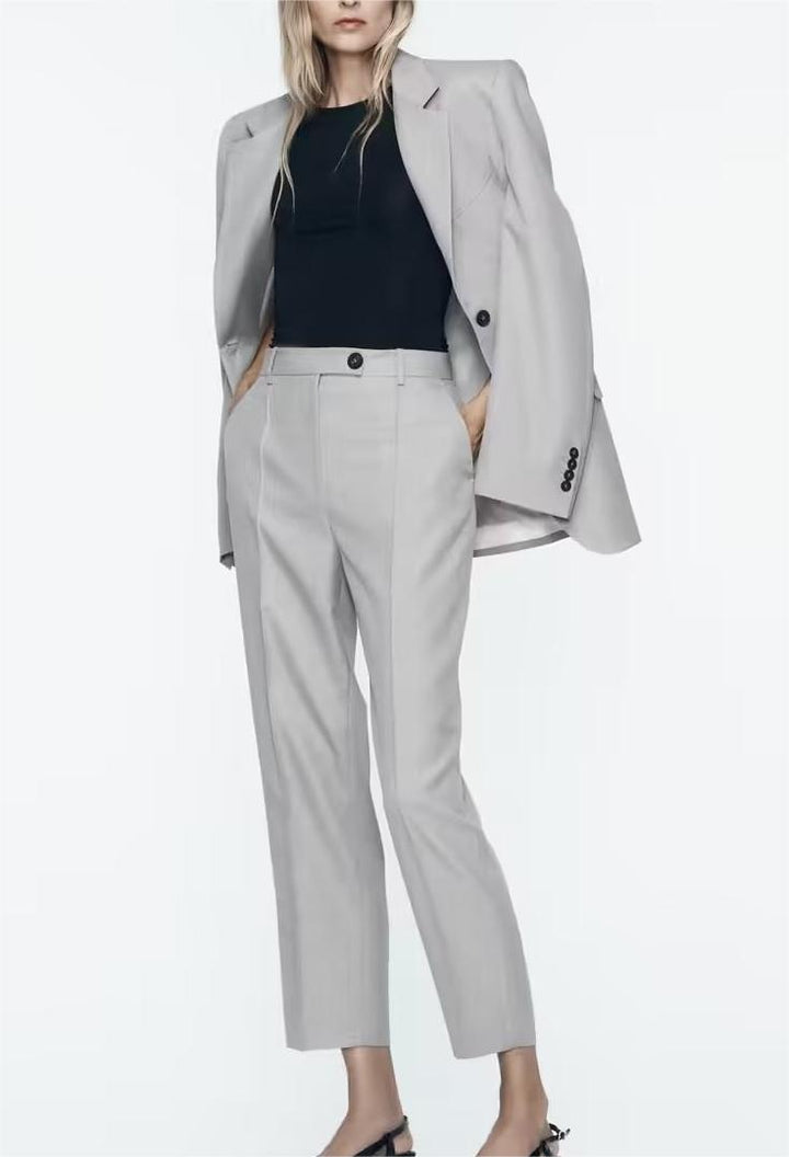 SERIL - Light Grey Women's Blazer & Pants Set