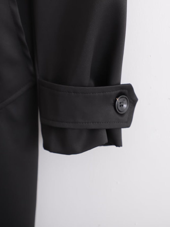 YAIZA - Women's Black Double-Breasted Trench Coat