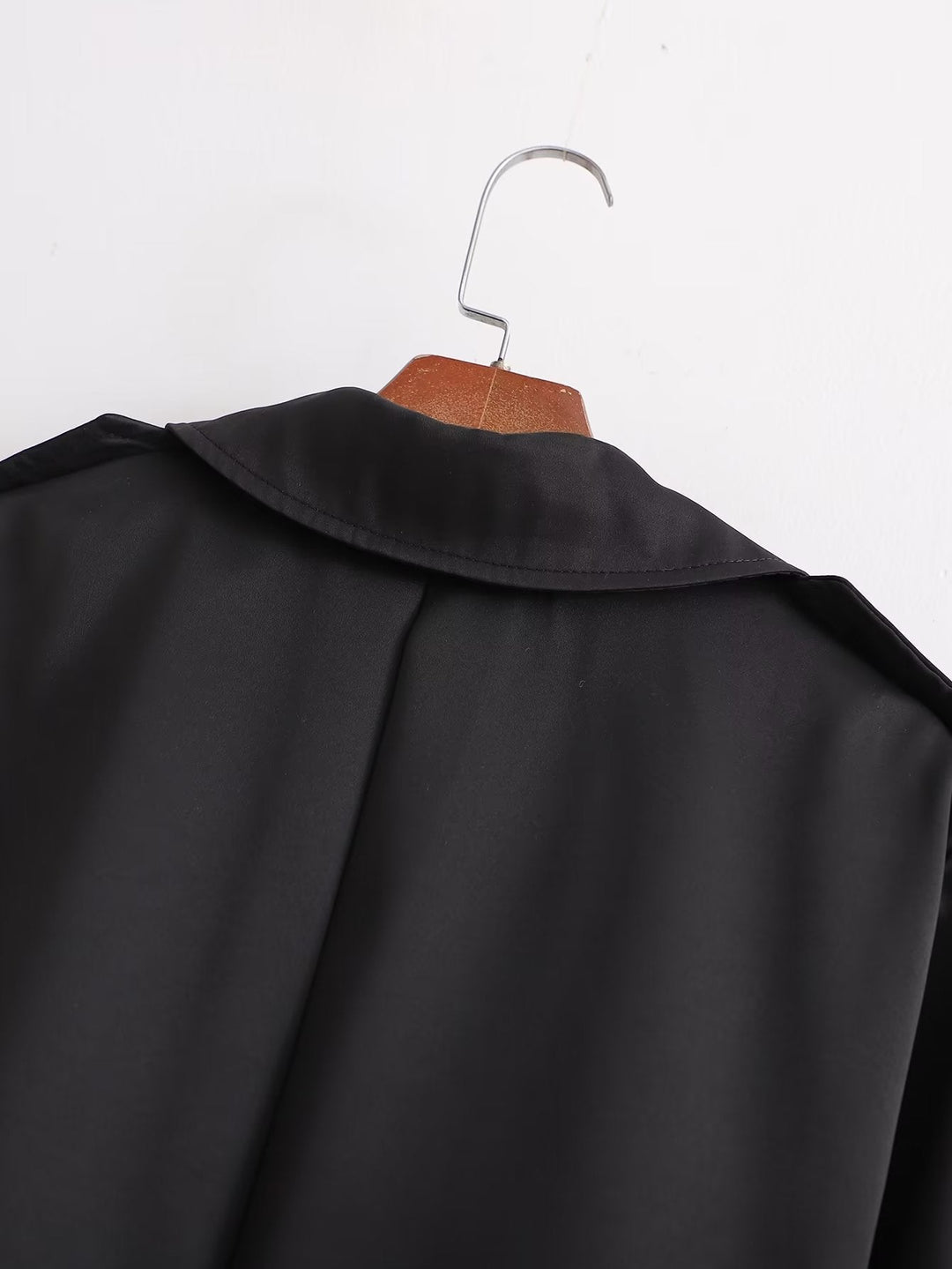 YAIZA - Women's Black Double-Breasted Trench Coat
