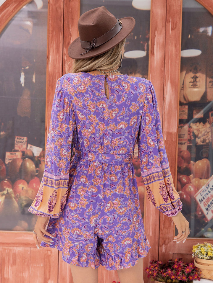 NOA – Boho Floral Puff Long-Sleeve Jumpsuit