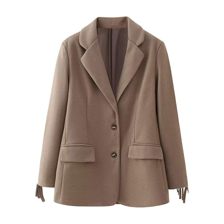 ALOCE – Fringe Accent Wool Blend Blazer