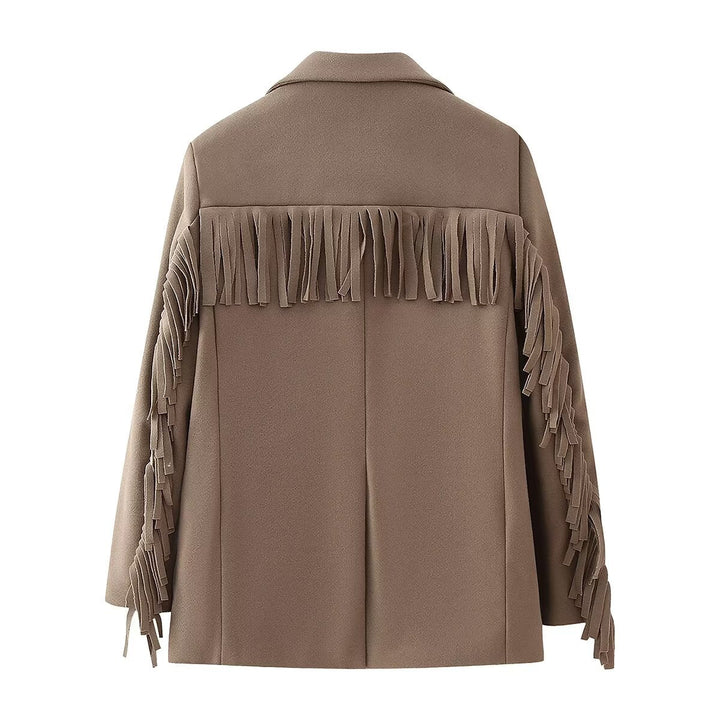 ALOCE – Fringe Accent Wool Blend Blazer