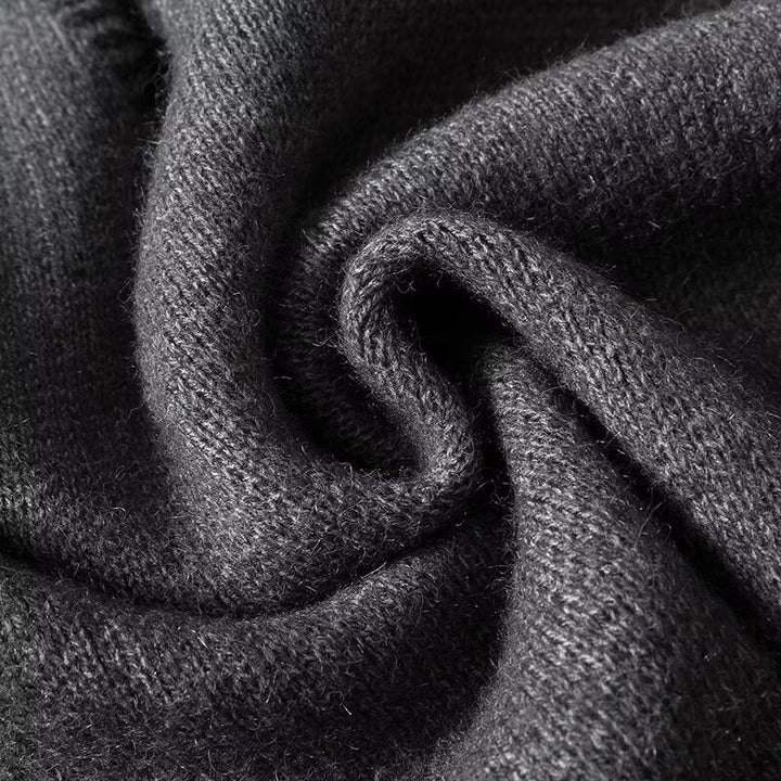 SOLID - Charcoal Wool-Blend V-Neck Pullover