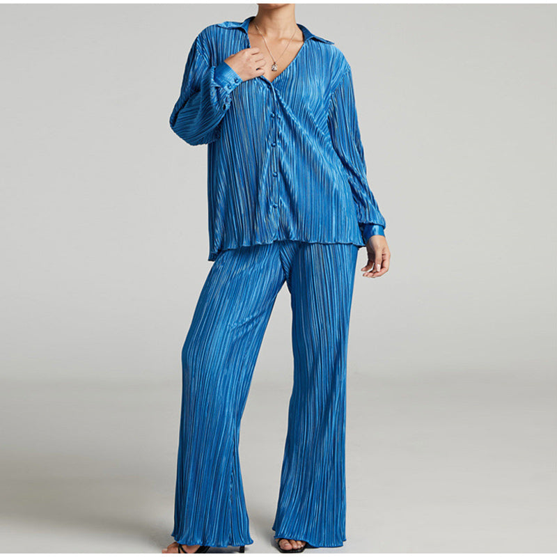 KATANA - Women's Oversized Pleated Shirt & Trousers Set