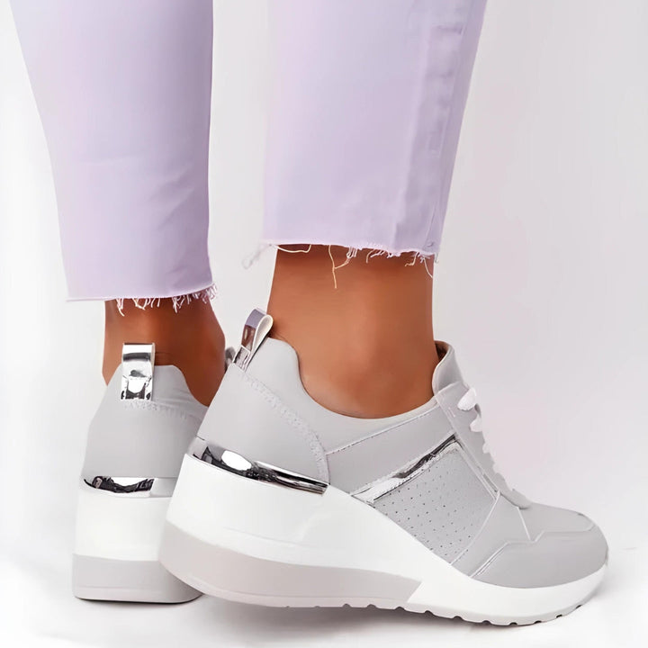 LIVA – Women's Perforated Gold-Accent Sneakers
