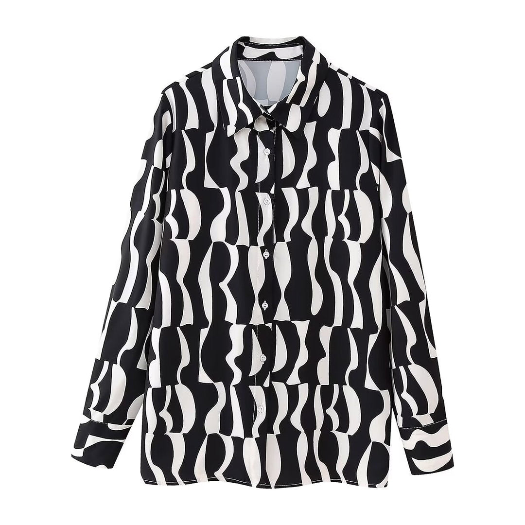 VAYLA – Wavy Striped Long Sleeve Blouse