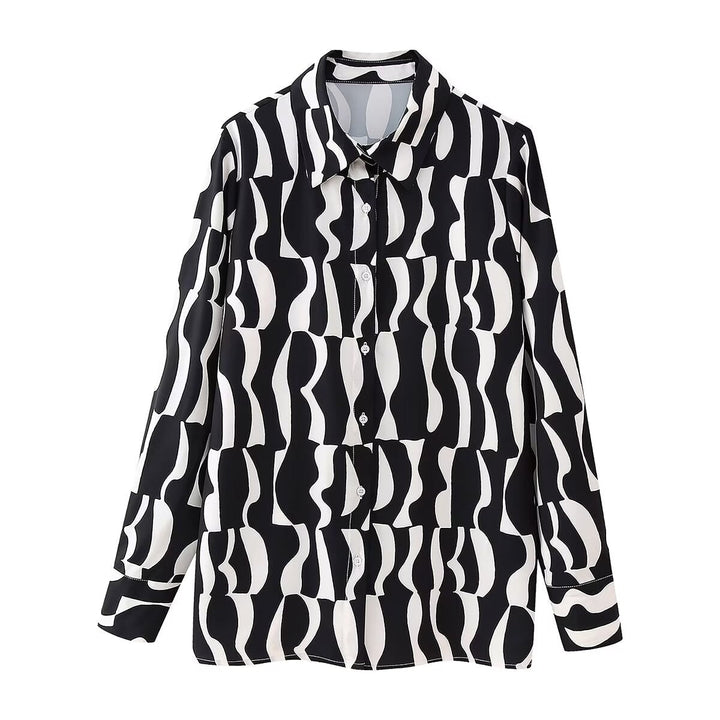 VAYLA – Wavy Striped Long Sleeve Blouse